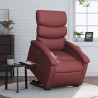 Fauteuil inclinable électrique rouge bordeaux similicuir 