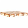 Lit bibliothèque sans matelas cire marron 180x200cm bois massif 