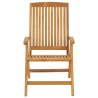 Chaises de jardin inclinables lot de 2 et coussins teck massif 