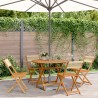Ensemble à manger de jardin 5pcs beige polypropylène et bois 