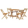 Ensemble à manger de jardin 5pcs beige polypropylène et bois 