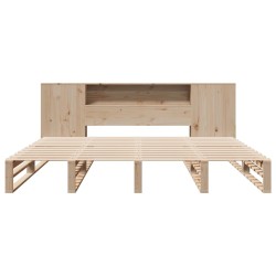 Lit bibliothèque sans matelas 180x200 cm bois massif 