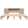 Lit bibliothèque sans matelas 180x200 cm bois massif 
