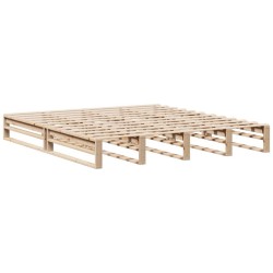 Lit bibliothèque sans matelas 180x200 cm bois massif 
