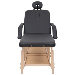 Table de massage à 3 zones Noir Similicuir 