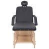 Table de massage à 3 zones Noir Similicuir 