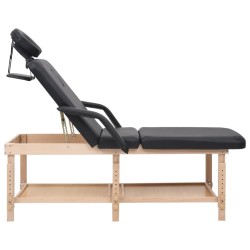 Table de massage à 3 zones Noir Similicuir 