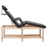 Table de massage à 3 zones Noir Similicuir 