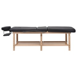 Table de massage à 3 zones Noir Similicuir 