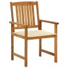 Chaises de jardin avec coussins lot de 4 Bois d'acacia massif 
