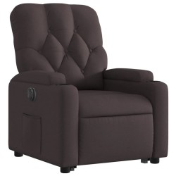 Fauteuil inclinable électrique marron foncé tissu 