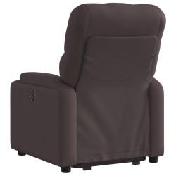 Fauteuil inclinable électrique marron foncé tissu 