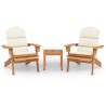 Ensemble de salon de jardin Adirondack 3 pcs bois acacia solide 