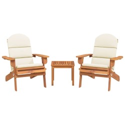 Ensemble de salon de jardin Adirondack 3 pcs bois acacia solide 