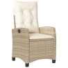 Ensemble à manger de jardin et coussins 3 pcs Beige poly rotin 