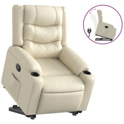 Fauteuil inclinable Crème Similicuir 