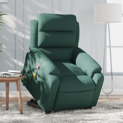 Fauteuil de massage inclinable Vert foncé Velours 