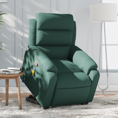 Fauteuil de massage inclinable Vert foncé Velours 