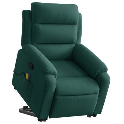Fauteuil de massage inclinable Vert foncé Velours 