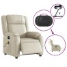 Fauteuil de massage inclinable électrique crème similicuir 
