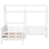 Ensemble de lit de jour et de banc avec toit sans matelas blanc 