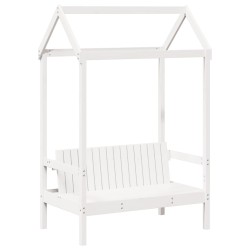 Ensemble de lit de jour et de banc avec toit sans matelas blanc 