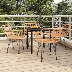 Ensemble à manger de jardin 5pcs Résine tressée 