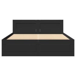 Cadre de lit avec tête de lit sans matelas noir 120x200 cm 