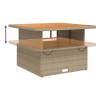 Ensemble à manger de jardin et coussins 2 pcs beige poly rotin 