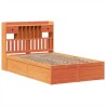 Cadre de lit sans matelas cire marron 120x190cm bois pin massif 