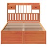 Cadre de lit sans matelas cire marron 120x190cm bois pin massif 
