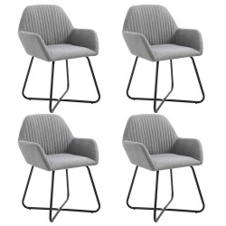 Chaises à manger lot de 4 gris clair tissu 