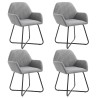 Chaises à manger lot de 4 gris clair tissu 