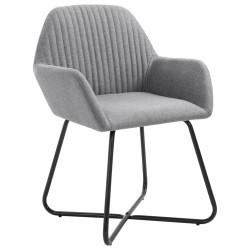 Chaises à manger lot de 4 gris clair tissu 