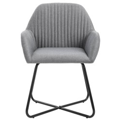 Chaises à manger lot de 4 gris clair tissu 