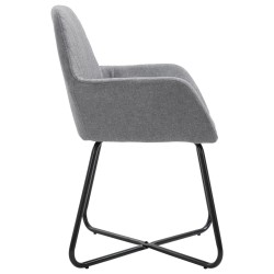 Chaises à manger lot de 4 gris clair tissu 