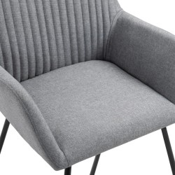 Chaises à manger lot de 4 gris clair tissu 