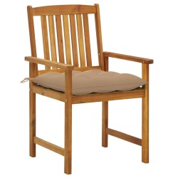 Chaises de jardin avec coussins lot de 4 Bois d'acacia massif 