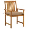 Chaises de jardin avec coussins lot de 4 Bois d'acacia massif 