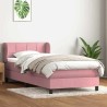 Sommier à lattes de lit avec matelas rose 80x220 cm velours 