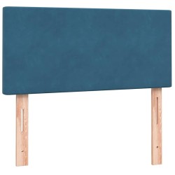 Sommier à lattes de lit et matelas bleu foncé 90x220 cm velours 