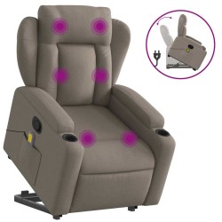 Fauteuil inclinable de massage Taupe Tissu 