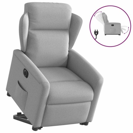 Fauteuil inclinable électrique gris nuage tissu 