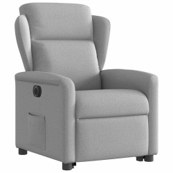 Fauteuil inclinable électrique gris nuage tissu 