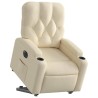 Fauteuil inclinable électrique crème tissu 