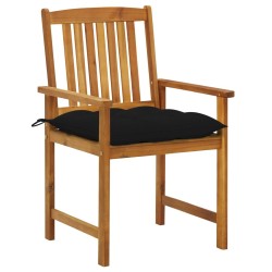 Chaises de jardin avec coussins lot de 4 Bois d'acacia massif 