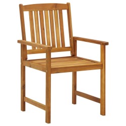 Chaises de jardin avec coussins lot de 4 Bois d'acacia massif 