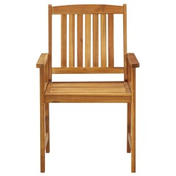 Chaises de jardin avec coussins lot de 4 Bois d'acacia massif 