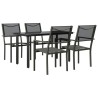 Ensemble à manger de jardin 5 pcs noir textilène et acier 