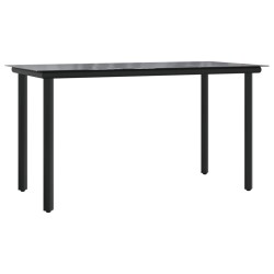 Ensemble à manger de jardin 5 pcs noir textilène et acier 
